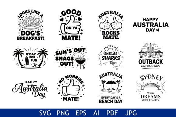 Australia Day Vector Quote Bundle: Graphics for Crafts & Content