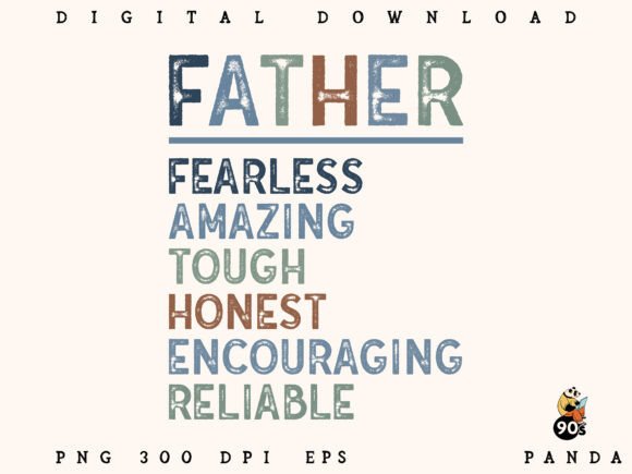 Brave Honest Strong Dad Graphics for Crafts