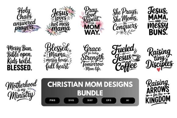 Christian Mom SVG Bundle: Graphics for Crafts & Faith-Focused Publishing