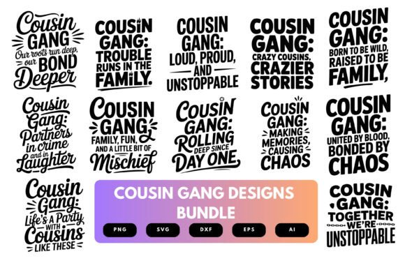 Cousin Gang SVG Bundle: Graphics for Crafts & Digital Sellers