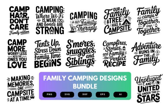 Family Camping SVG Bundle: Graphics for Crafts & Branding