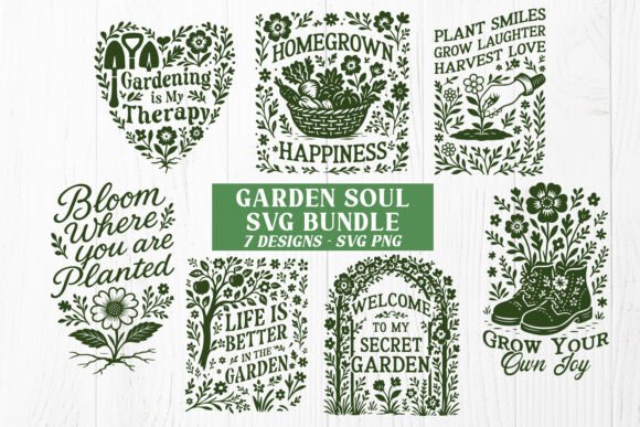 Garden Soul SVG Bundle Inspirational PNG — Graphics for Crafts
