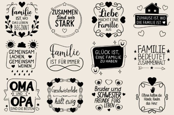 German Family Sayings Plotter File for Crafts & Graphics