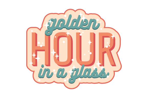 Golden Hour in a Glass SVG: Graphics for Crafts & Local Branding