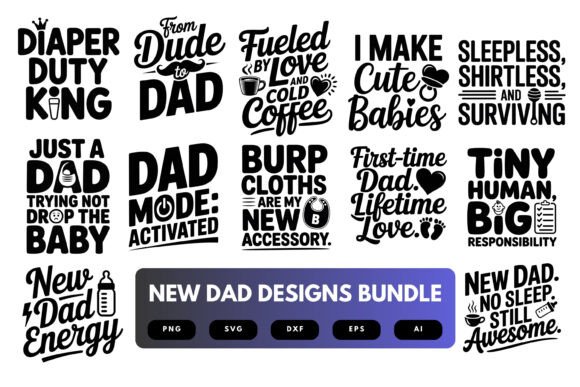 New Dad SVG Bundle: Graphics for Crafts & Digital Sellers