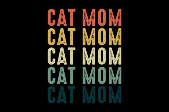Retro Vintage Cat Mom Graphics for Crafts