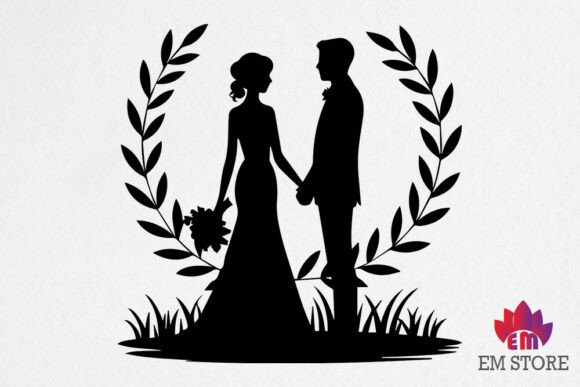 Wedding Heart SVG: Bride & Groom Graphics for Crafts
