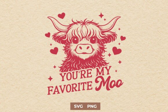 You’re My Favorite Moo SVG Highland Cow: Graphics for Crafts